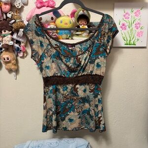Agenda y2k fairy lace milkmaid top size small